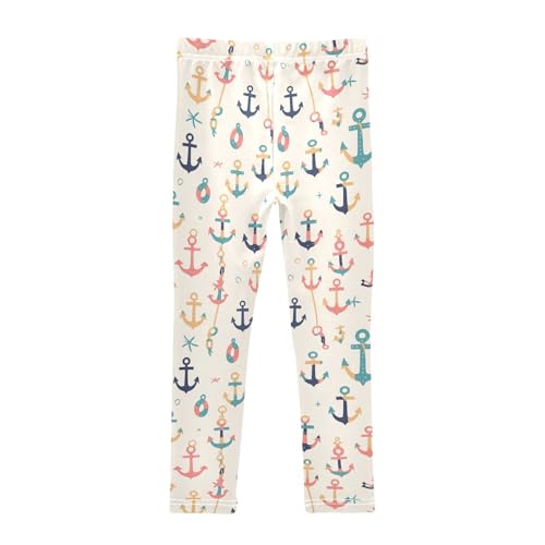 KLL Ocean Simple Anchors Toddler Girls Athletic Leggings Stretchy Full Length Leg Yoga Pants Gym2