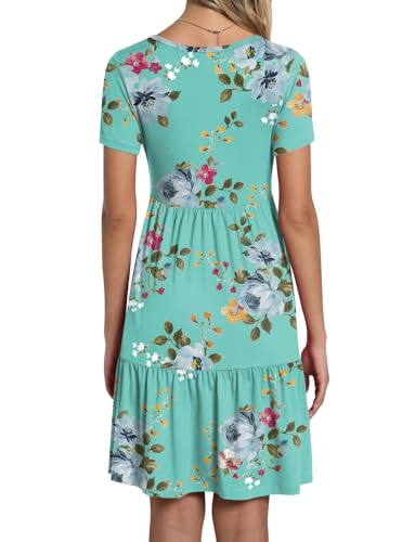Image of TAOHUADAO 2026 Summer Dresses for Women Short Sleeve Ruffle Casual Sundress with Pockets