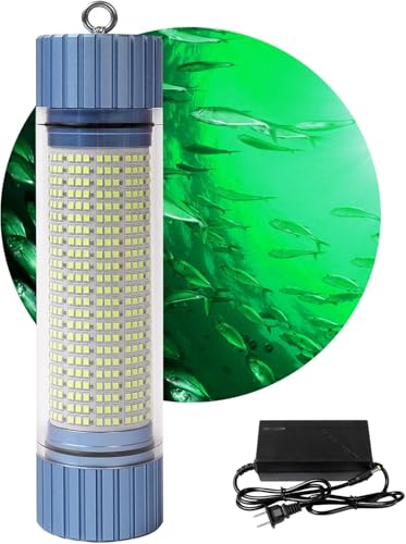 DGLUYUDV Underwater LED Fishing Light, 6H Rechargeable Portable Cordless Submersible Battery Powered Night Fishing, 10000 Lumines Fish Attracting