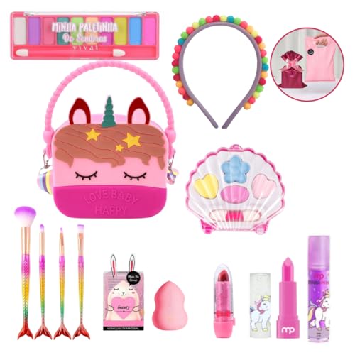 Presente de Menina Kit de Maquiagem com Bolsa Ganha Embalagem de Presente
