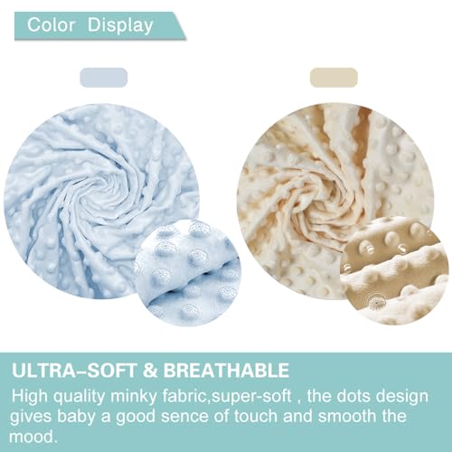 Image of Owlowla Bassinet Sheet Set,Ultra Soft Minky Cradle Sheets Universal Fitted Bassinet Pad /Mattress for Baby Boys Girls(Cream /Baby Blue)
