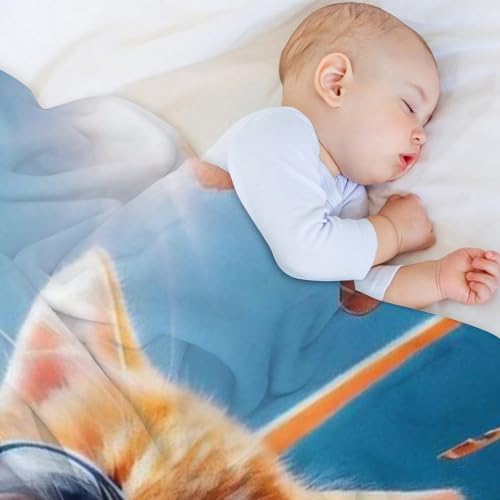 Couverture chat lavable en machine en flannel chaude de 100x130cm