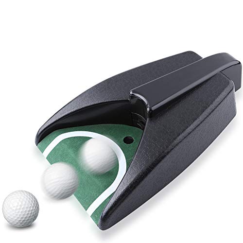 Greensen Return Putting Mat, Auto Returning Cup Portable Baffle Plate Auto Ball Return System Practice Aid Equipment for Home Office Indoor Outdoor