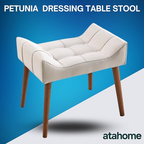 Atahome Dressing Table Stool Vanity Stool - Elegant And Comfortable Padded Makeup Dressing Table Chair For Bedroom Petunia (Cream) - 4