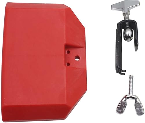 Miniatura 2 de TUOREN Instrumento musical de percusión de 5 pulgadas Jam Block - Instrumento de tambor latino de plástico (rojo)