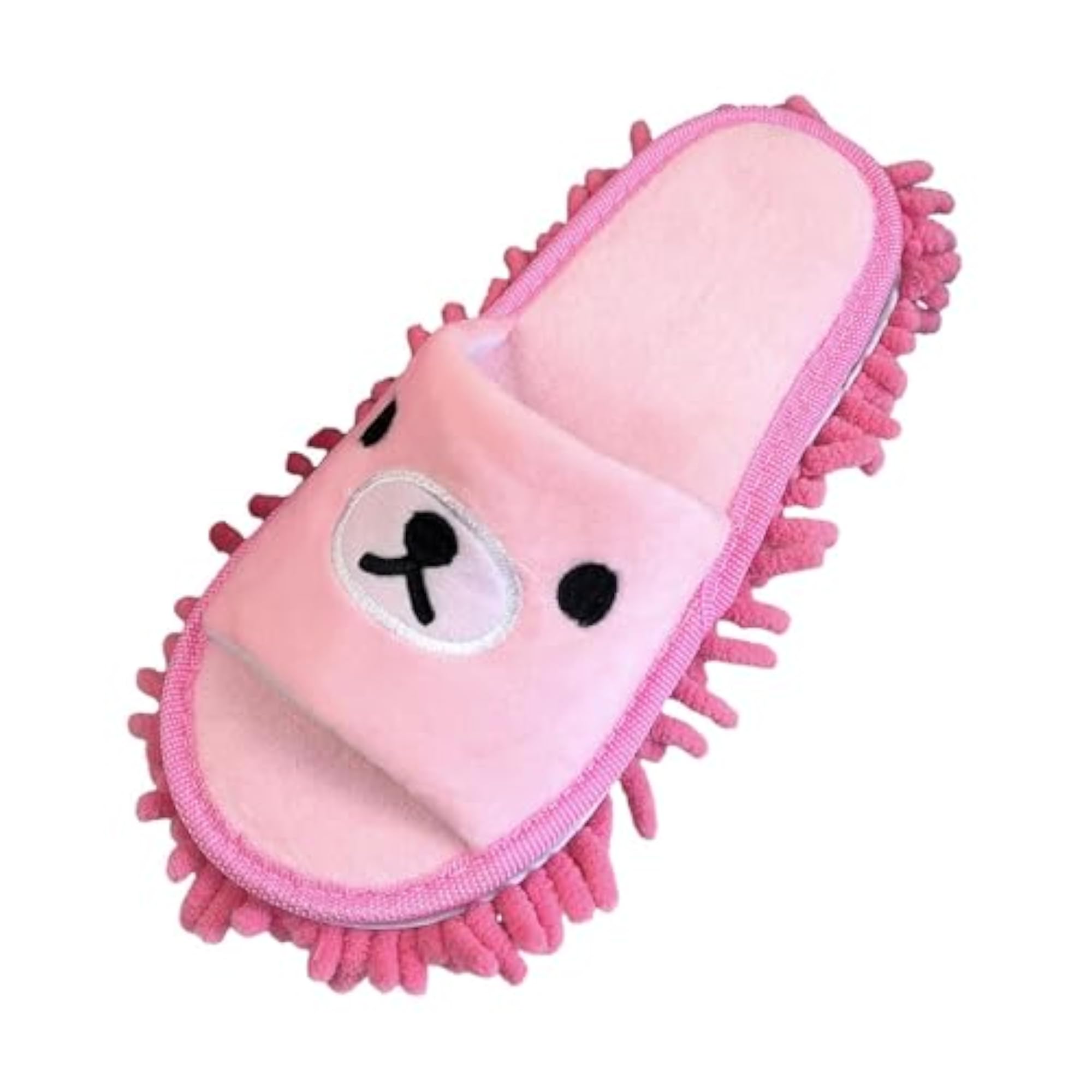 Cartoon House Mop Slippers for Cleaning - Pink Bear