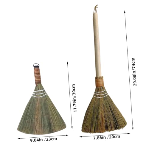 Amosfun 2stücke Handgefertigter Gewebter Besen Kleiner Haushaltsbesen Für Schreibtisch Und Wohnbereich Robustes Reinigungswerkzeug Für Innen Und Außenbereich – Bild 3
