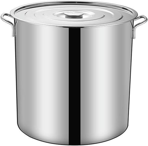 MRKU Olla de Acero Inoxidable con Tapa, de Calidad Comercial, Apta para cocinas de inducción y vitrocerámica.