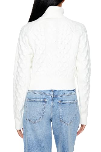 Image of Forever 21 Women's Cropped Cable Knit Turtleneck Sweater