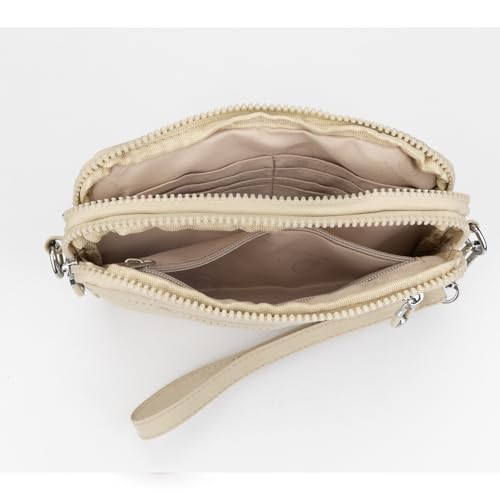 Image of JANKS Small Crossbody Bags for Women Wristlet Wallets Nylon Shoulder Bag with 4 Zipper Carry All Purse Credit Card Holder