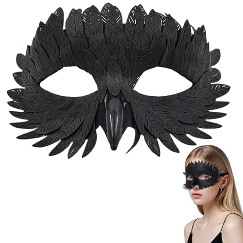 Venezianische Vogelmaske,Elegante Vogelmaske,Maskerade Maske,Vogelmasken aus PU-Federn,Venezianische Masken für Frauen und Herren für Venetian...
