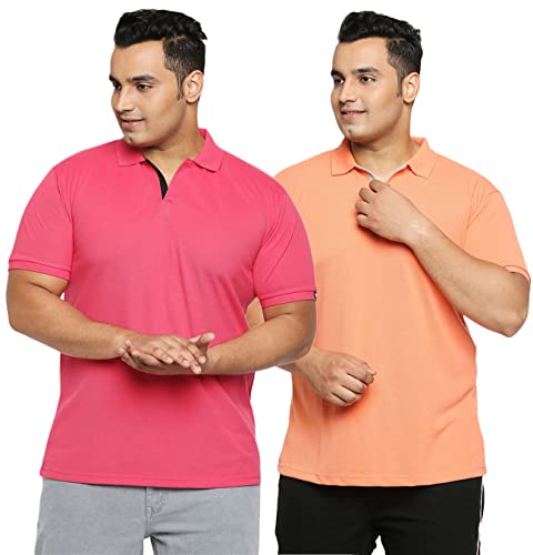 Image of Wear Your Opinion Men's Plus Size Half Sleeve Polo T-Shirt Combo (Set of 2)