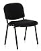 hjh OFFICE 704000 chaise de conférence, chaise visiteur à 4 pieds XT 600 SW noir, siège invité classique sans accoudoirs, dossier moyen capitonné, siège empilable par 4, idéal pour la salle d'attente, salle de conférence