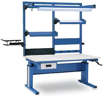 Hydraulic hand crank workstation, accepts 60"W accessories