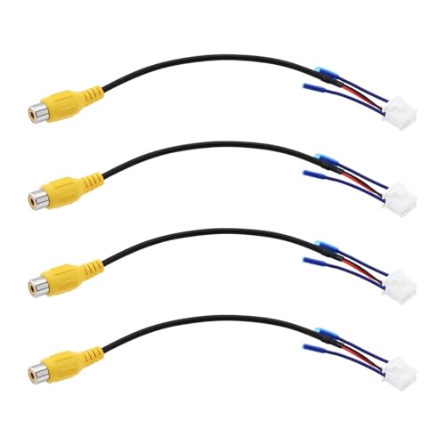 OTOTEC 4Pcs 10Pin Car Reversing Camera Cable Adaptor Rear View Large Screen Reversing Wiring Harness for Car Large Screen Machine with Camera Radio DVD
