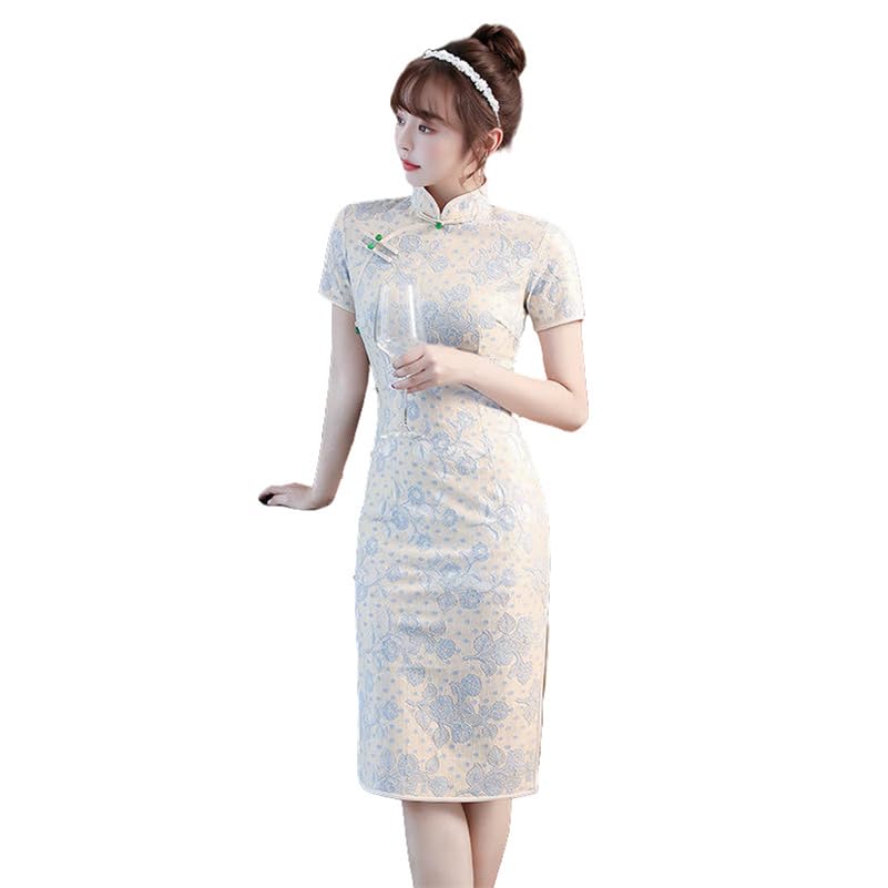 Robe de cérémonie chinoise rétro de créateur avec broderie fine en dentelle