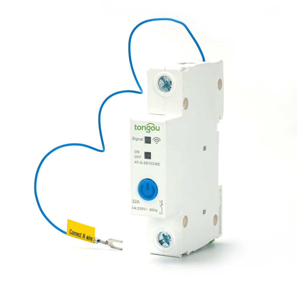 HEIMAO breaker, Intelligent Circuit Breaker 1P DIN ​Rail Switch APP Control Compatible with and Assitant Voice Control for Home Automation