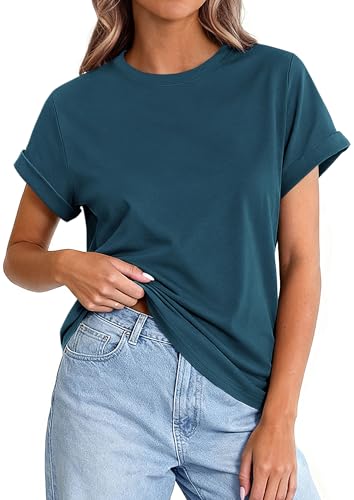Image of PRETTYGARDEN Womens Summer Tops Short Sleeve Shirts