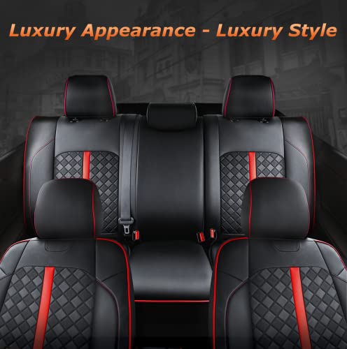 Image of Carlimeki Leather Seat Covers Custom Fit for Tacoma Gen 3rd (2016-2023) | For Double & Crew Cab only - Fits SR, SR5, Limited, TRD Pro, TRD Sport, TRD Off-Road, Trail Special Edition - Fully Covered