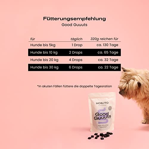 Moolito Good GUUUTs – Magenschutz für Hunde – Hundeleckerlies mit Probiotika und Präbiotika Hund für gesunde Magen Darmflora Hund – Getreidefrei, Monoprotein, kaltgepresst (320 g)