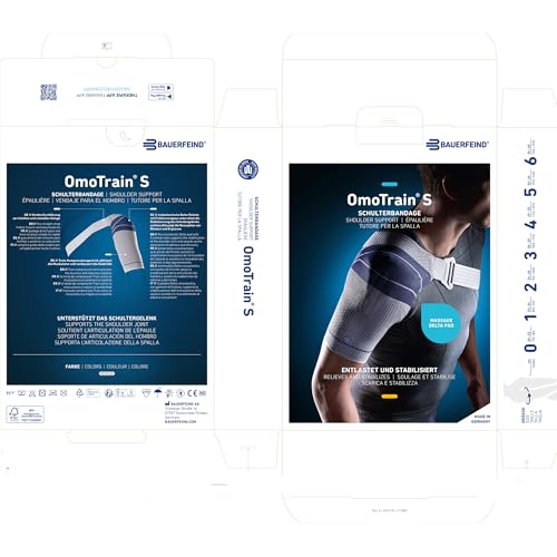 BAUERFEIND OmoTrain S Schulterbandage, Titan, rechts, Größe 4