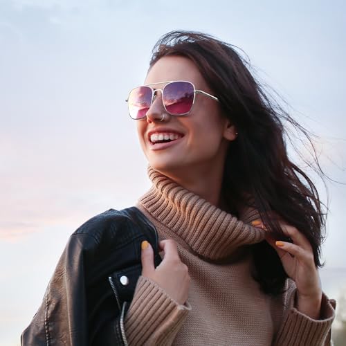 Image of Aviator Sunglasses for Mens Women 53mm TAC Polarized Lense Pilot Military Style Metal Frame with Bayonet Temples