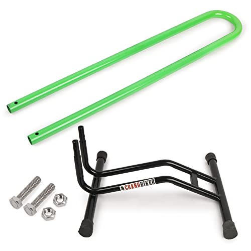 Image of Grandbiker Bicycle Parking Stand, Bicycle Floor Parking Holder Stand, Rubber (Black+Parrot Green)