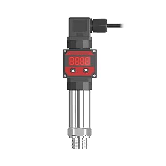 LEFOO Digital Pressure Transmitter 4-20mA Pressure Sensor Transducer with LCD Digital Display Power Supply 12-30VDC, Pressure Range 0-145PSI