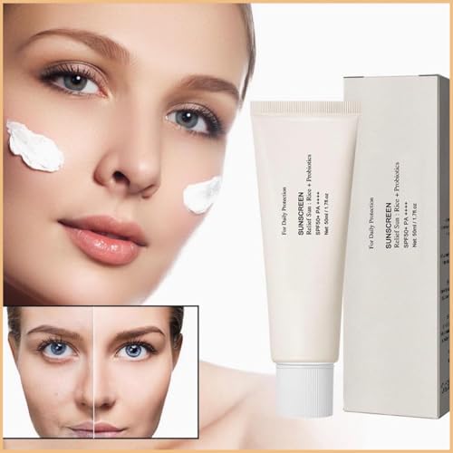 Korean-Sunscreen-CreamRelief-Sun-Organic-Sunscreen-SPF50Korean-Sunscreen-PAKorean-Cream-Rice-and-Probiotics-Korean-Skin-for-All-Skin-Types-UV-Defens50ml