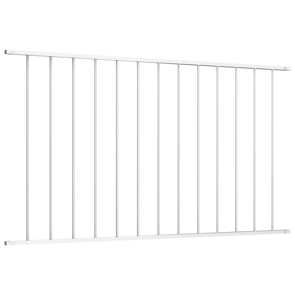 Valla de jardín Woerden Valla de acero pulverizado en blanco, 170 x 100 cm, valla de metal, panel de valla para jardín, parcela y delimitación de terrazas