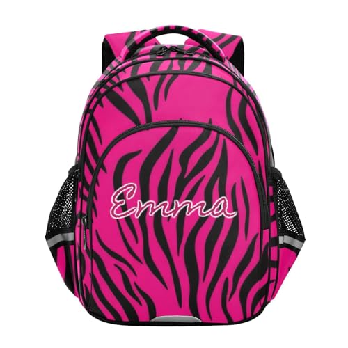 Sac à dos personnalisé zèbre rose vif avec bretelles confort pour enfant 15"