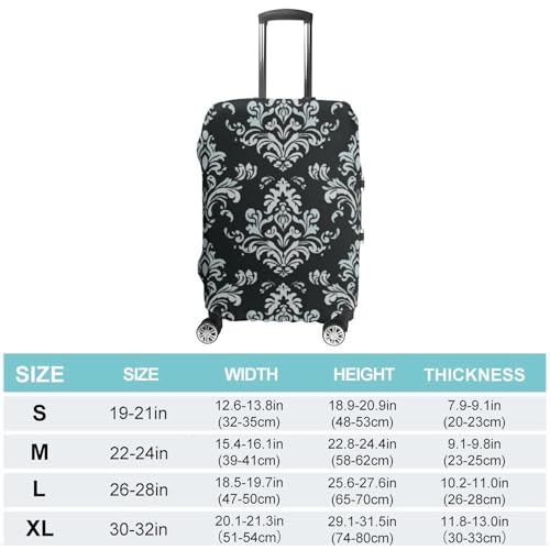 Damask Pattern Luggage Cover, Washable Elastic Suitcase Cover Protector Fit 18-32 Inch Luggage2