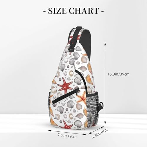 Mochila crossbody con estampado de estrella de mar para senderismo miniatura 3