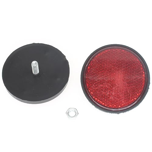Image of 4 Pcs Red Plastic Reflective Warning Universal Round Reflector for Motorcycle Bike