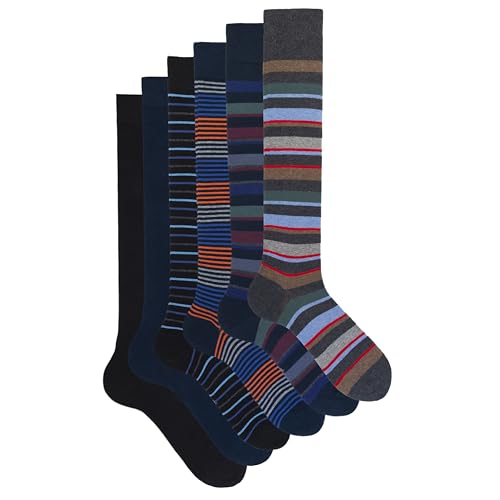 Ciocca Calze Uomo Lunghe Fantasia Caldo Cotone Morbide e Confortevoli - Confezione 3/6 Paia Autunno Inverno [BOXCW6_RIG_11_1]