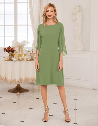 Image of GRACE KARIN Womens Formal Wedding Guest Dress 2026 Chiffon Cocktail Dress Mother of the Bride Dresses Midi Fashion Clothing