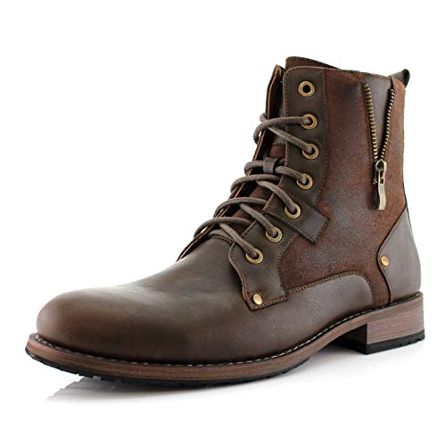 Image of Polar Fox Men's Casual Cap-Toe Ankle Boot Collection | Lace-Up Work, Combat, and Chukka Styles