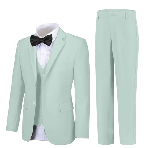 Image of Boy Suits 5 Pieces Formal Suit Set with Adjustable Waist Kids Dress Suit for Wedding Prom