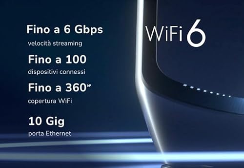 Orbi WiFi Mesh (RBK862S), Tri-band Mesh WiFi 6, Velocità fino a 6.0 Gbps, Router con 1 satelliti, copertura fino a 360 m2 e 100 dispositivi - Router - Immagine 1