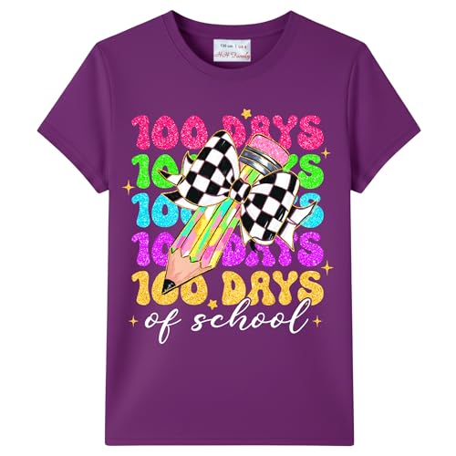 Image of 100 Days of School Shirt Girls and Kids Unicorn Heart Shirt