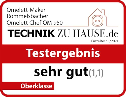 Foto von ROMMELSBACHER Omelett Chef OM 950 - Cool Touch Gehäuse, extratiefe Backmulden für 2 Omeletts, Antihaftbeschichtung, 20 Min. Zeitschaltuhr, LED-Display, Kontrolllampen, Überlaufrinne, 950 Watt