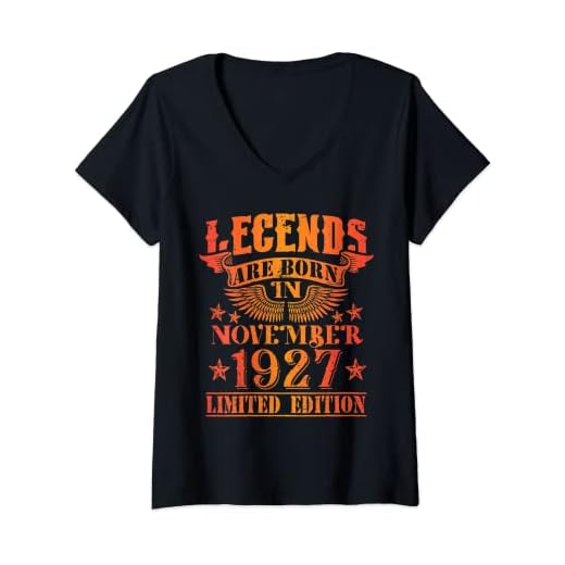 Mujer Cumpleaños Noviembre 1927 Edición Limitada Regalo Vintage Camiseta Cuello V