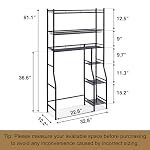 Lauren&Harold 6-Tier Over The Toilet Storage with Side Rack Black - Image 2