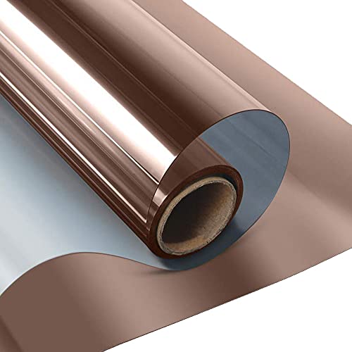 窓ガラス目隠しフィルム 窓用フィルム 窓断熱シート 目隠しシート マジックミラーフィルム 建築ガラスフィルム めかくしシート 飛散防止フィルム 窓 フィルム 外から見えない 貼り直し可能 おしゃれ (70*100CM,ブラウンシルバー)