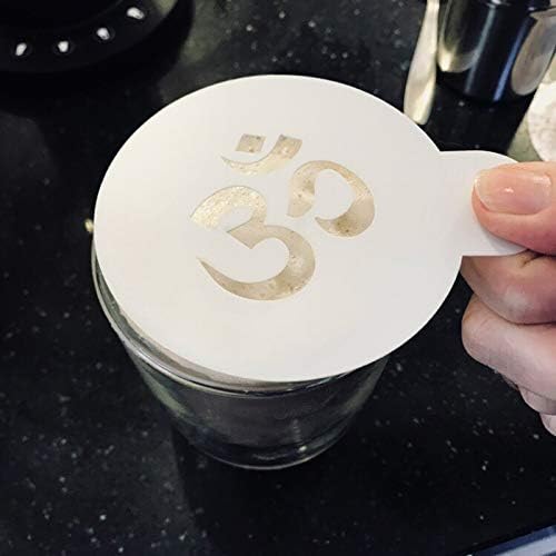 QBIX Cappuccino Schablonen 12er Set - Wiederverwendbare Barista Vorlagen | Yoga & Natur