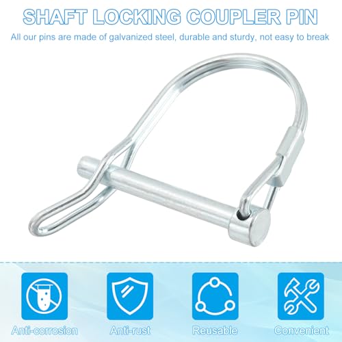 PATIKIL Wellenverriegelungsstift mit Ohr 3/16x1-5/8, 2 Stück Sicherungskupplungsstift PTO-Stift Rundbogen-Drahthalter und Ohr für Anhänger Traktor LKW Boot Abschleppen (5x40mm)