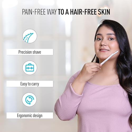 Image of Sirona Reusable Blink & Glow Face Razor for Women - Pack of 2 | Painless Facial Hair Removal | Eyebrow Shaper, Upper Lip, Forehead, Peach Fuzz, Chin, Sideburns & Dermaplaning Tool