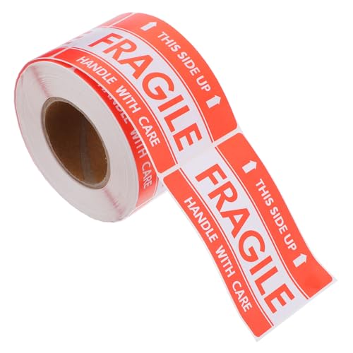 OKUMEYR Fragile Shiing Stickers Roll Warning Sticker 3x2 Inches Self-Adhesive Fragile Labels for Shipping 300 Count Packing Warning Stickers