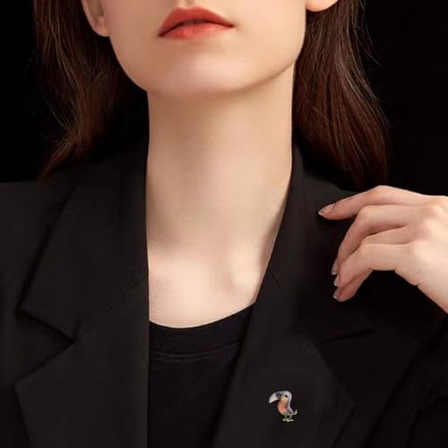 Image of Enamel Bird Brooch for Women Rhinestones Owl /Hummingbird /Eagle /Toucan Lapel Pin Cute Bird Brooches Jewelry Gifts for Mom Wife