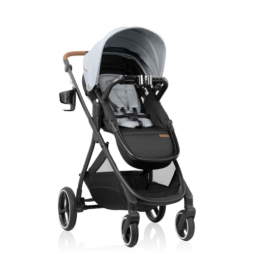 Image of Evenflo Shyft Intuiti+ Stroller with Green & Gentle Fabric (Quartz)
